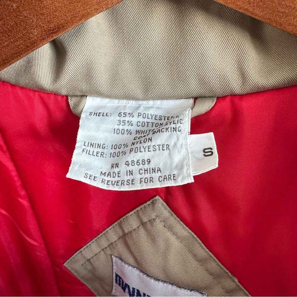 Mainframe Vintage 80s Puffer Skit Coat Tan and Red Womens Size S - Picture 11 of 15